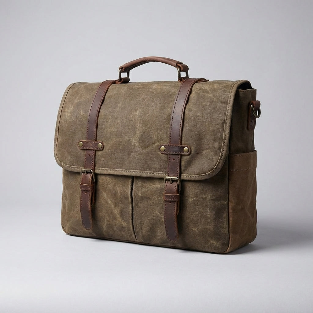 Leren schouder messenger tas