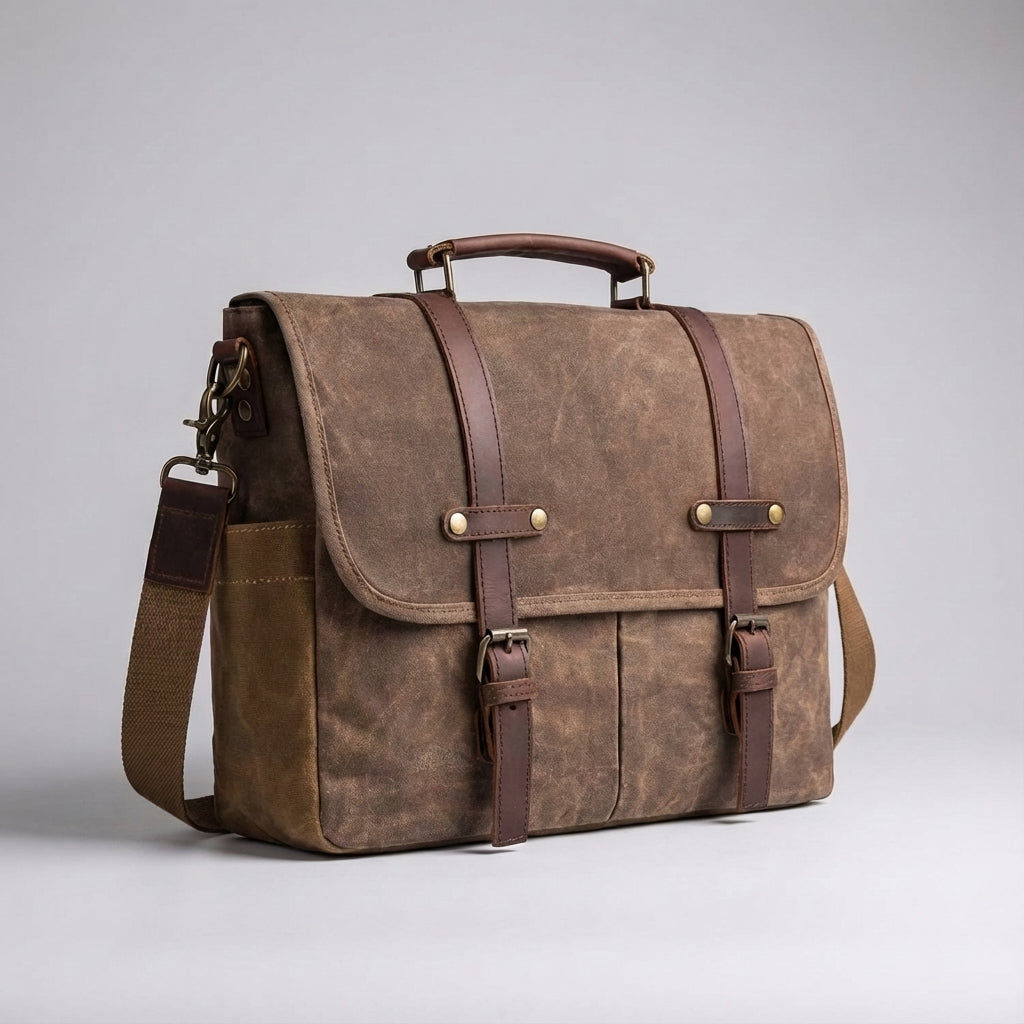 Leren schouder messenger tas