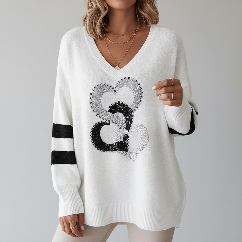 Losse V-hals trui