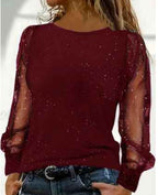 Top met lange mouwen en glinsterende details