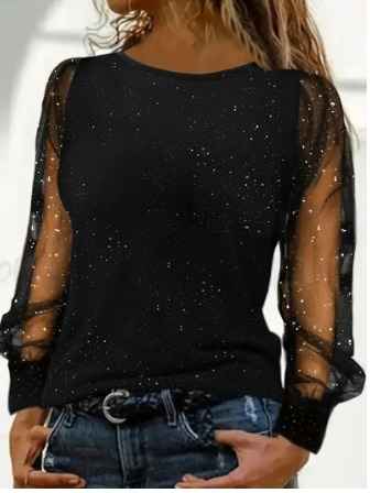 Top met lange mouwen en glinsterende details