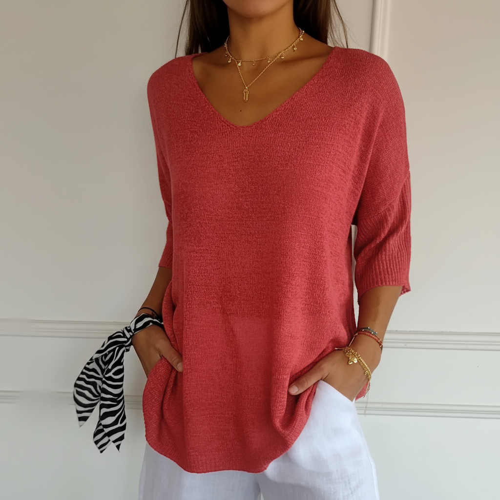 Luchtig V-hals top