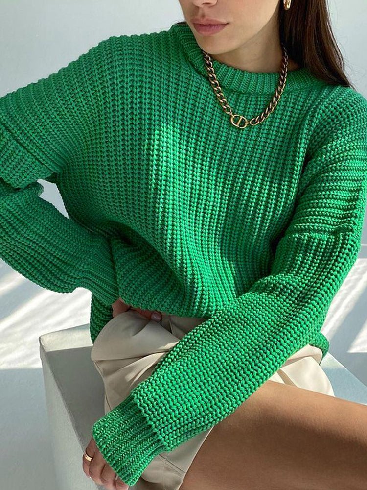Oversized grof gebreide trui voor dames