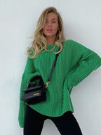 Oversized grof gebreide trui voor dames