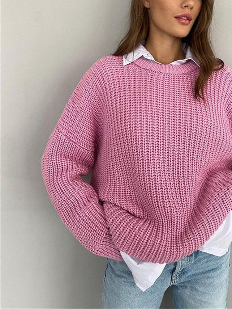 Oversized grof gebreide trui voor dames