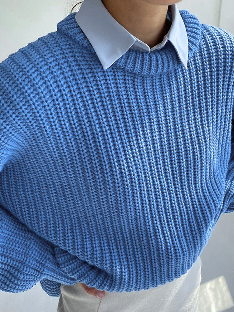 Oversized grof gebreide trui voor dames