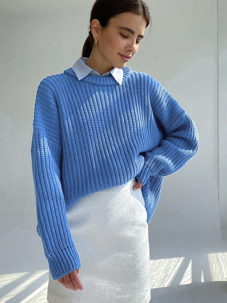 Oversized grof gebreide trui voor dames