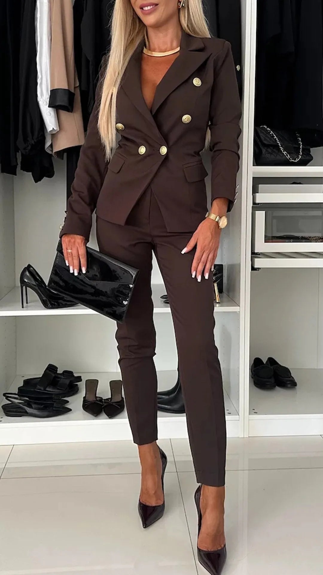 Tweedelige set dames – top en broek in moderne look