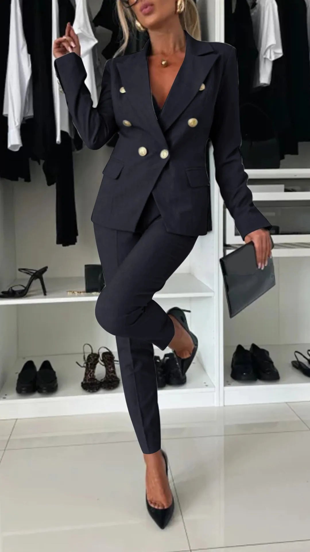 Tweedelige set dames – top en broek in moderne look