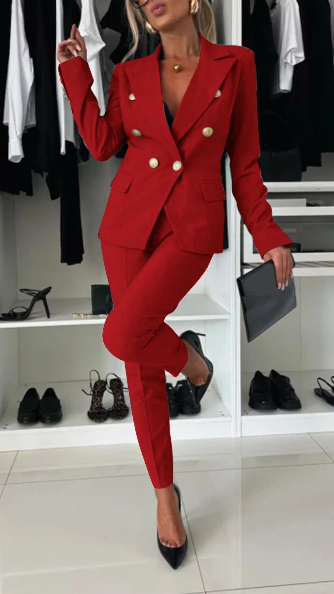 Tweedelige set dames – top en broek in moderne look