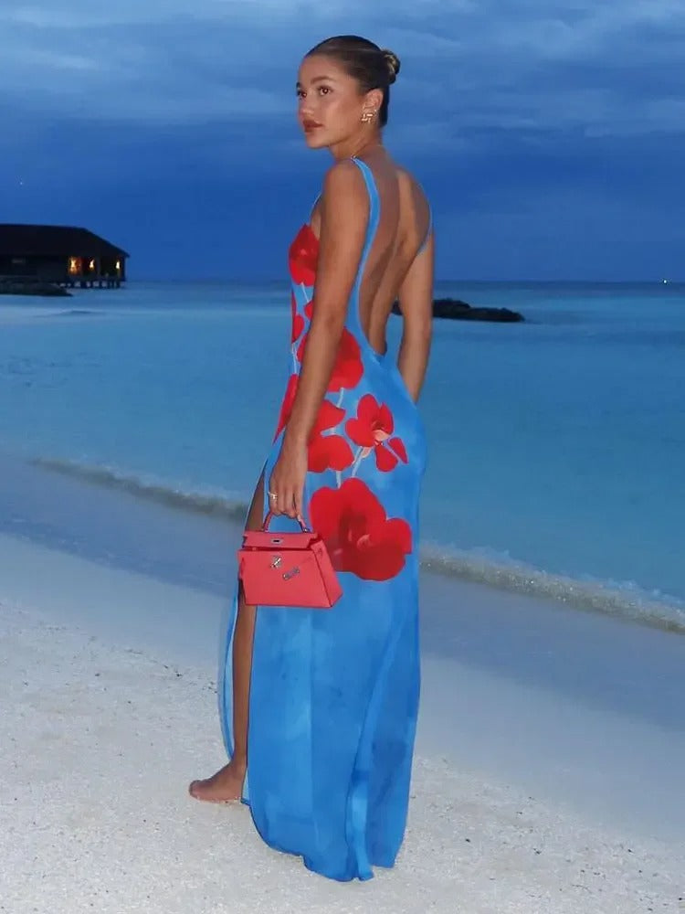 Luchtige lange zomer-maxi-jurk met een vloeiende silhouet — afbeelding 13