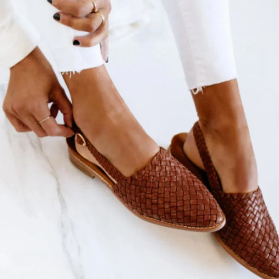 Leren damesmocassins met dempende binnenzool