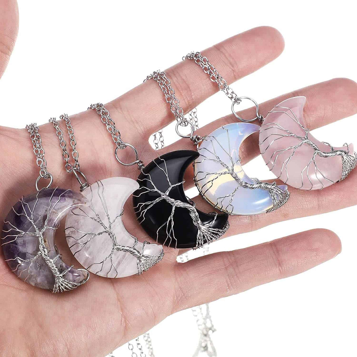 Ketting met kristallen maanhanger