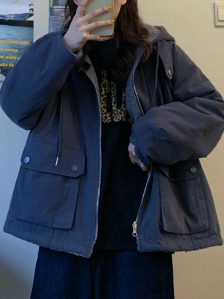 Warme oversized damesjas met capuchon
