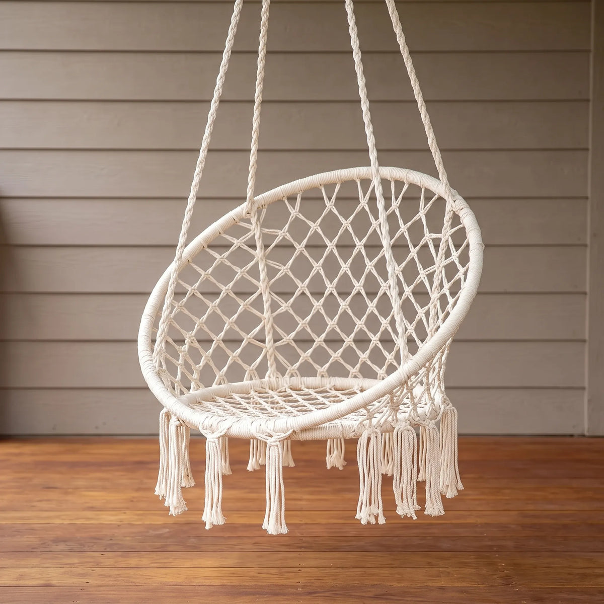 Macramé hangstoel