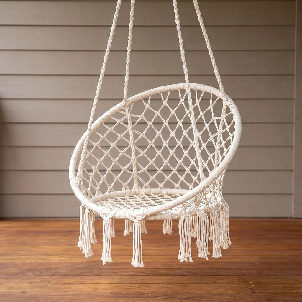 Macramé hangstoel