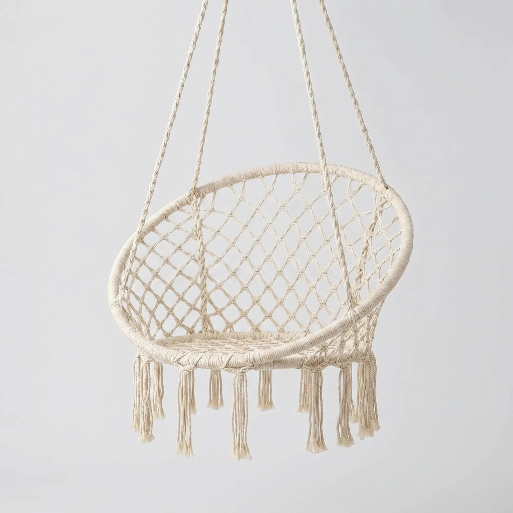 Macramé hangstoel