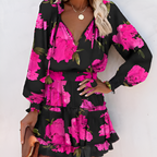 Vrolijke zomerjurk met print en ruches
