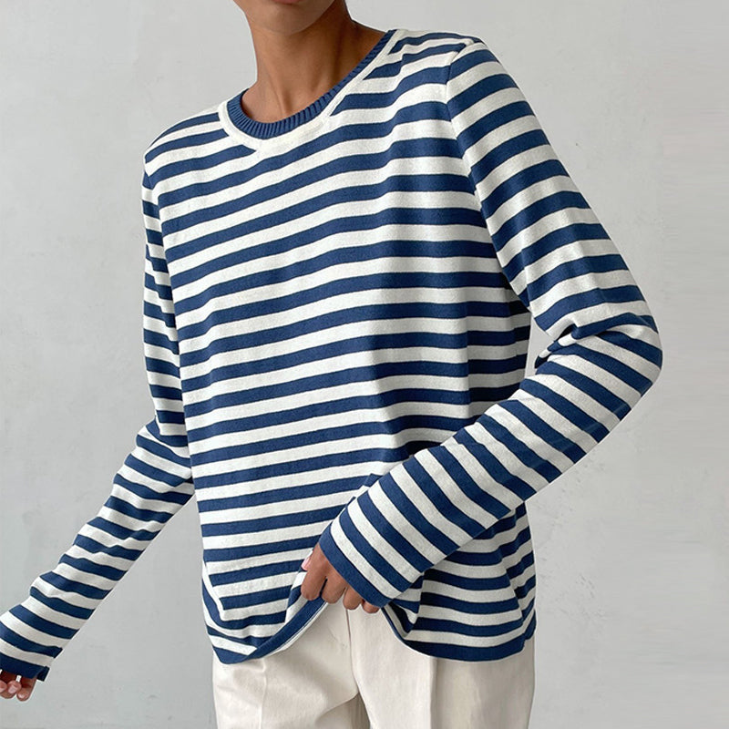 Stijlvol gestreept T-Shirt van lichtgewicht stof — afbeelding 14