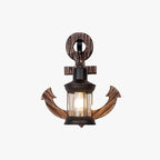 Houten anker LED wandlamp