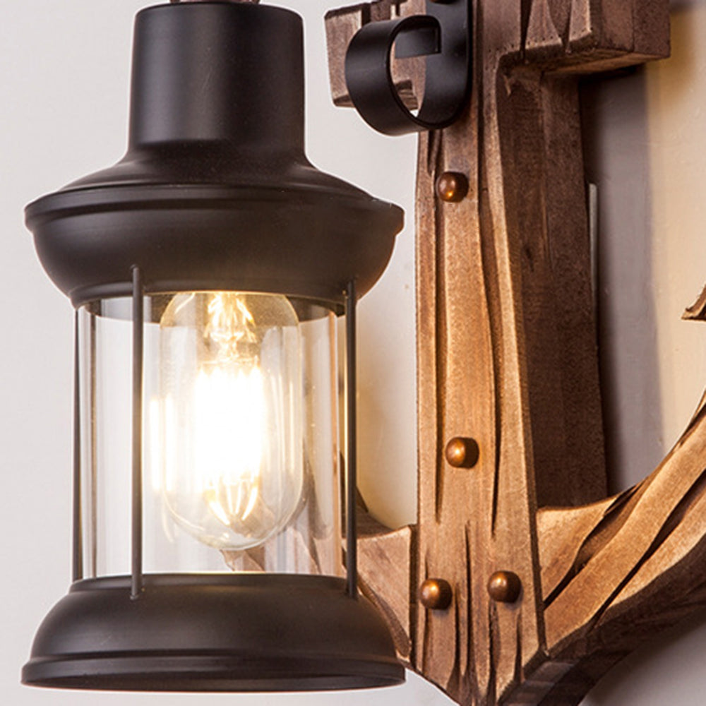 Houten anker LED wandlamp