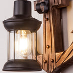 Houten anker LED wandlamp