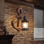 Houten anker LED wandlamp