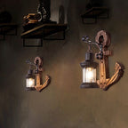 Houten anker LED wandlamp
