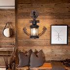 Houten anker LED wandlamp
