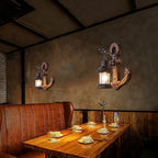 Houten anker LED wandlamp