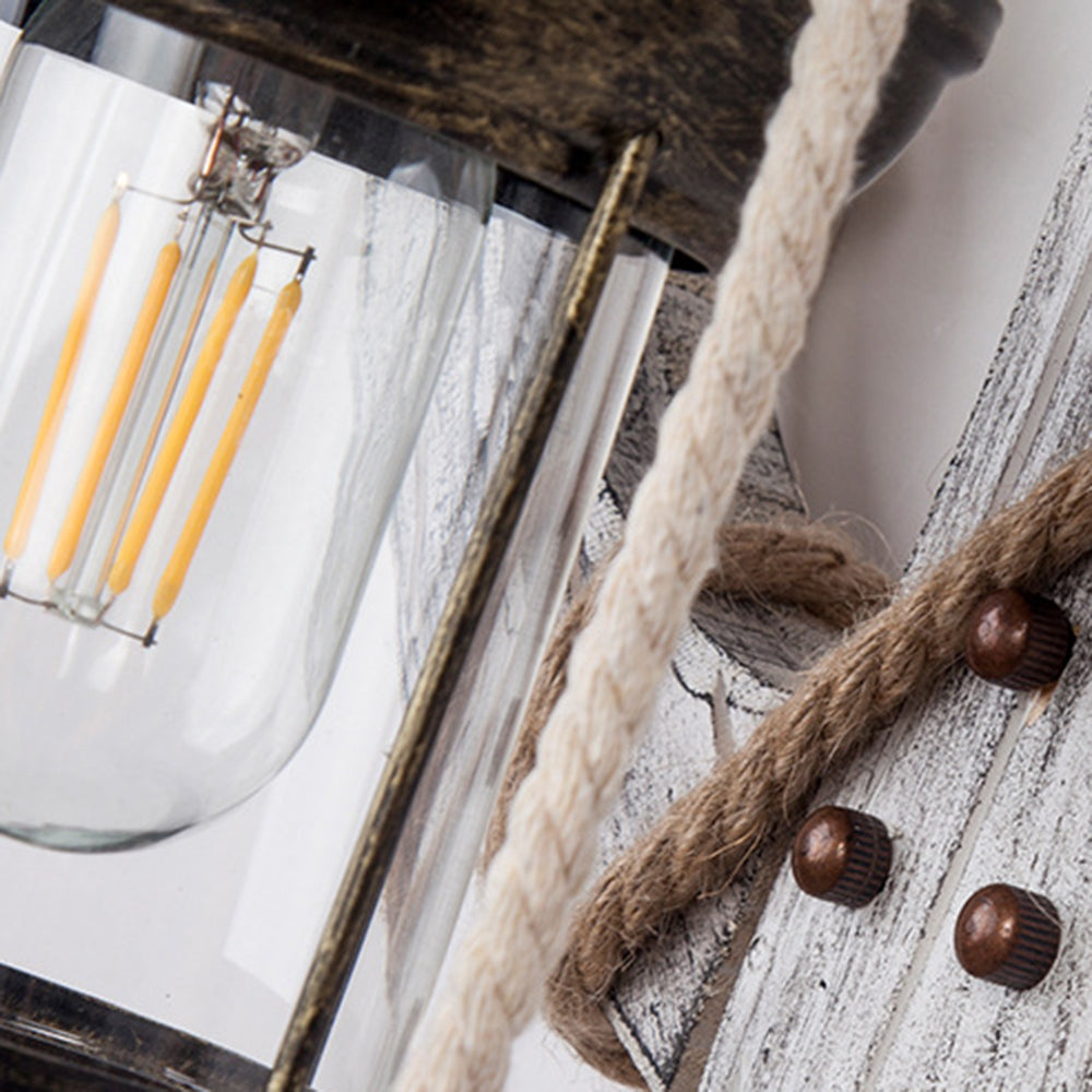 Houten anker LED wandlamp