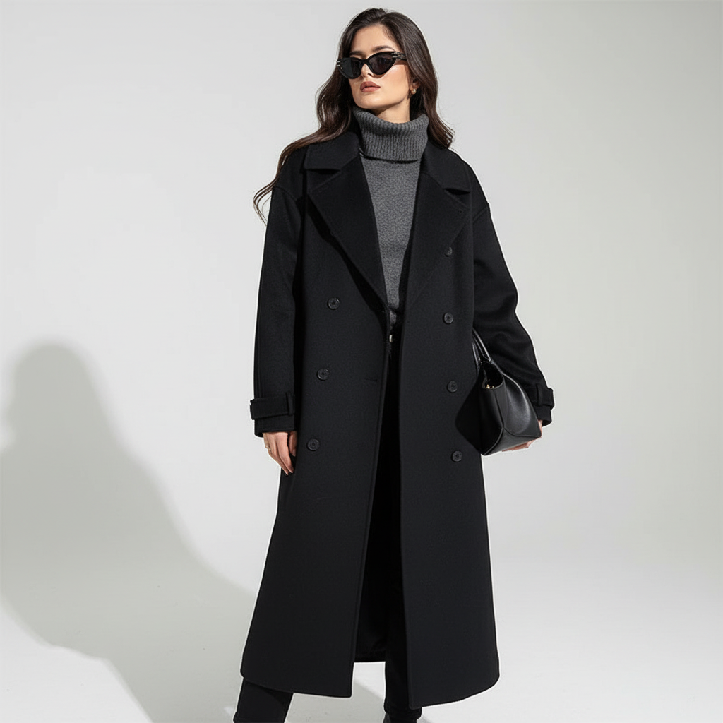 Maxi mantel met tailleband — afbeelding 15