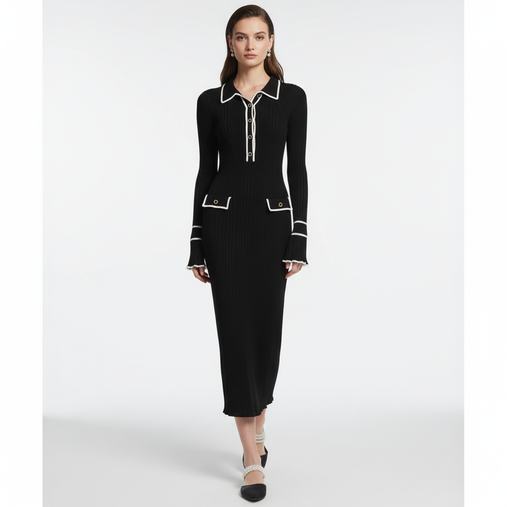 Maxi-jurk met ruches