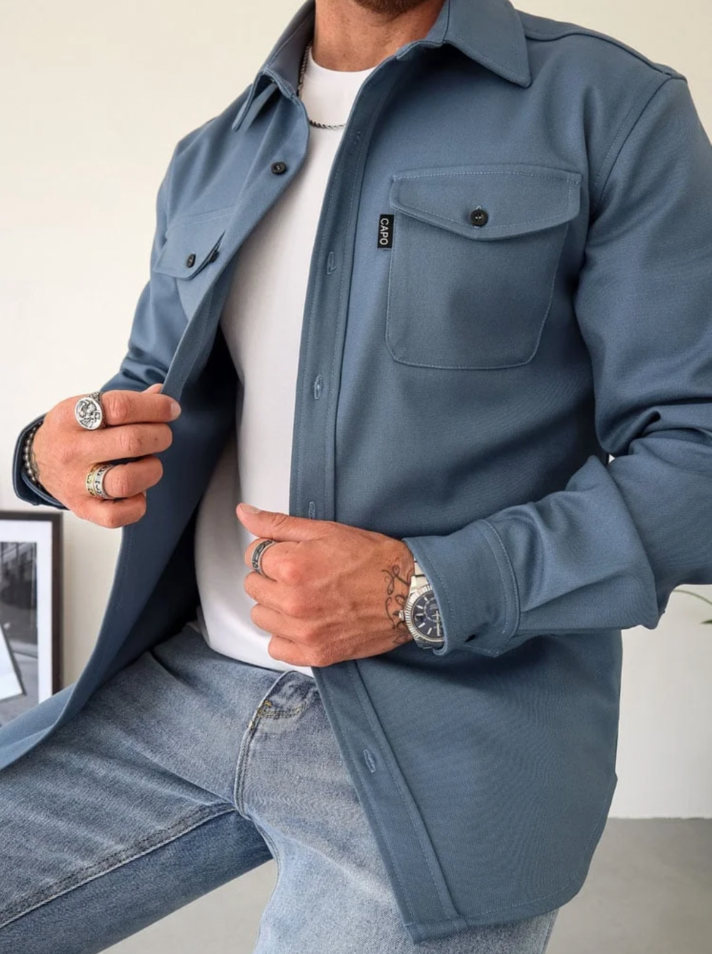 Rocco casual heren overhemd – comfortabel, stijlvol & voor lente laagjes