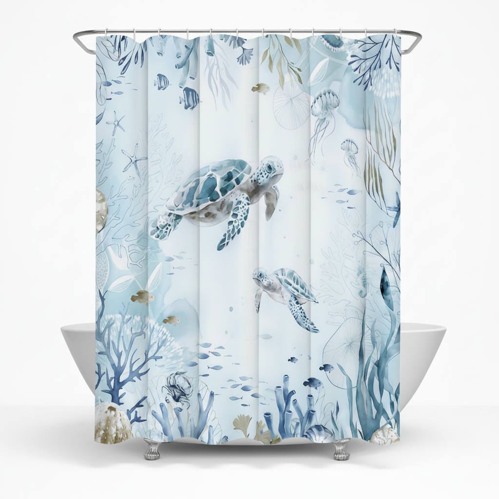 Zee thema douchegordijn kustdecor