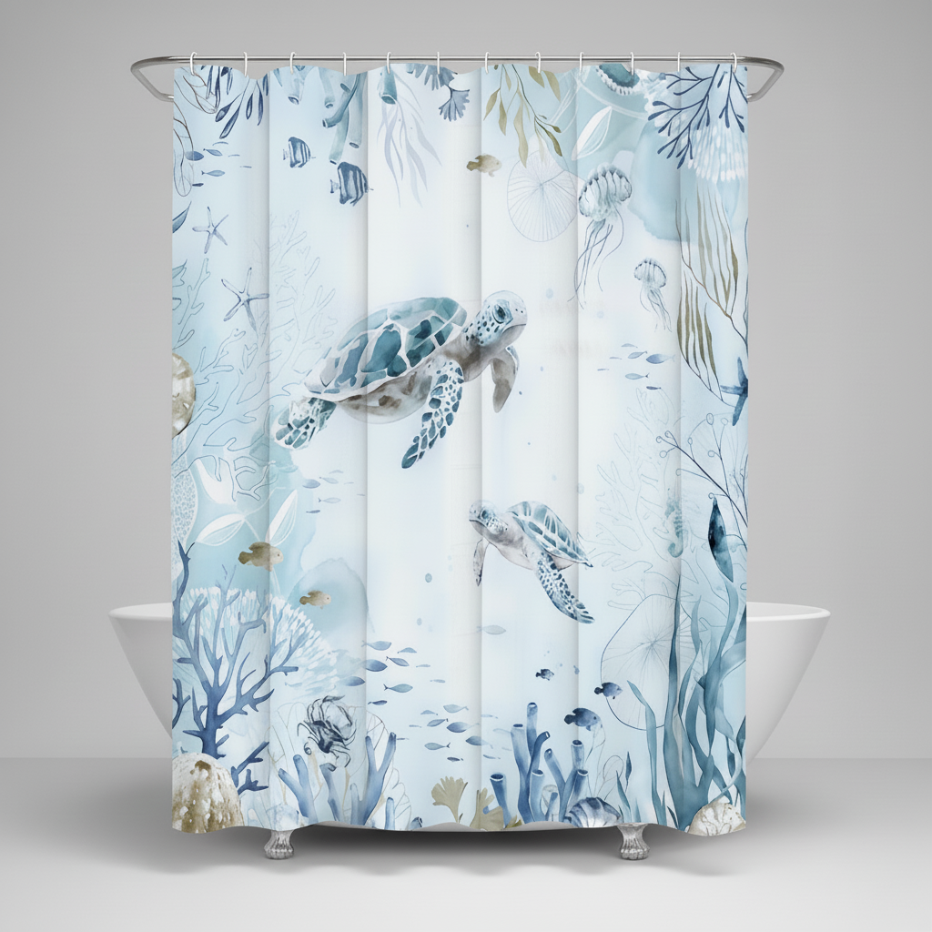 Zee thema douchegordijn kustdecor
