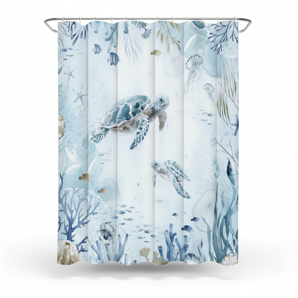 Zee thema douchegordijn kustdecor