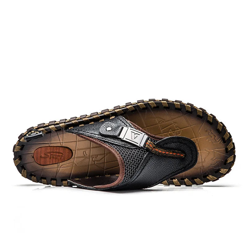 Leren teenslippers
