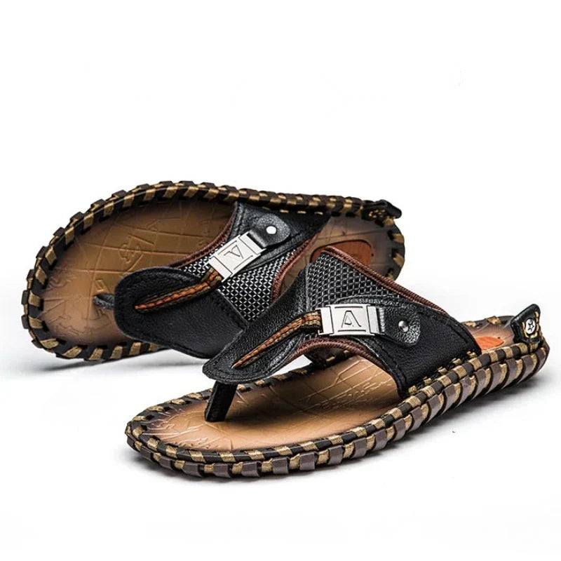 Leren teenslippers