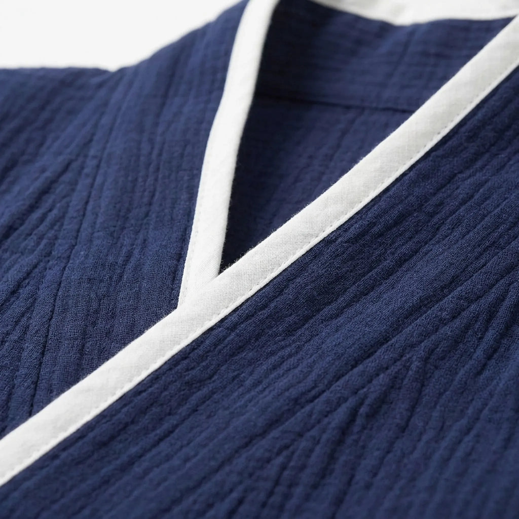 Heren kimono-wikkelpyjamaset