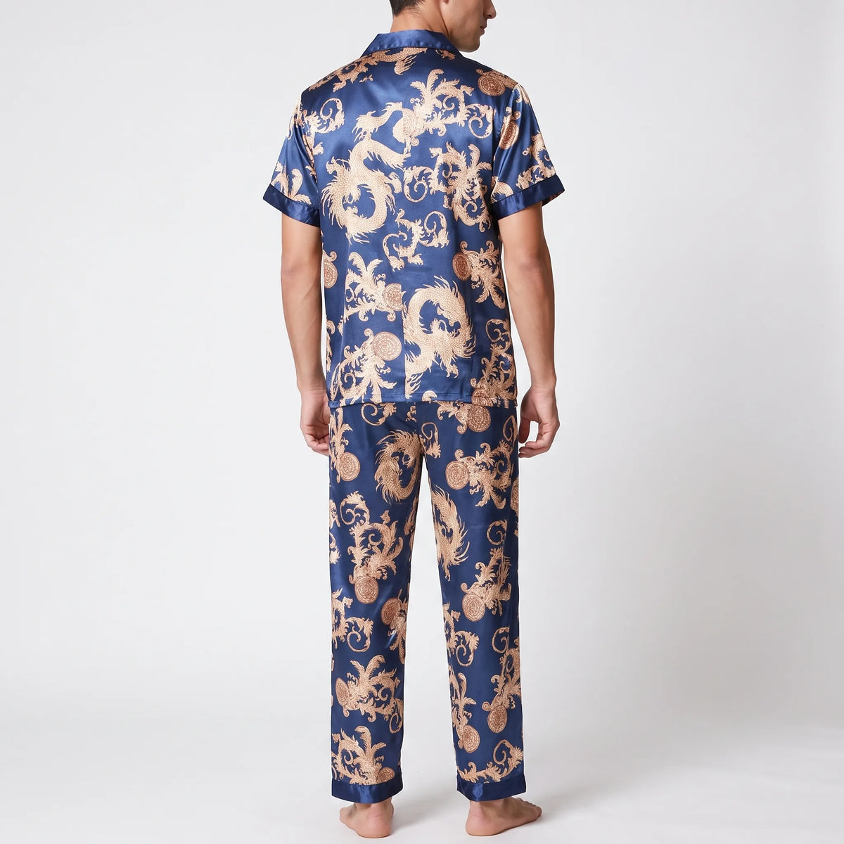 Heren pyjama-set met korte mouwen en print