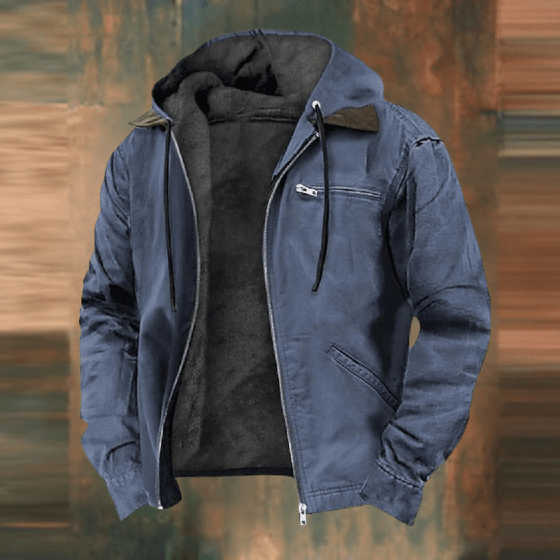 Rafik | Gevoerd herenwinterjack met vaste capuchon