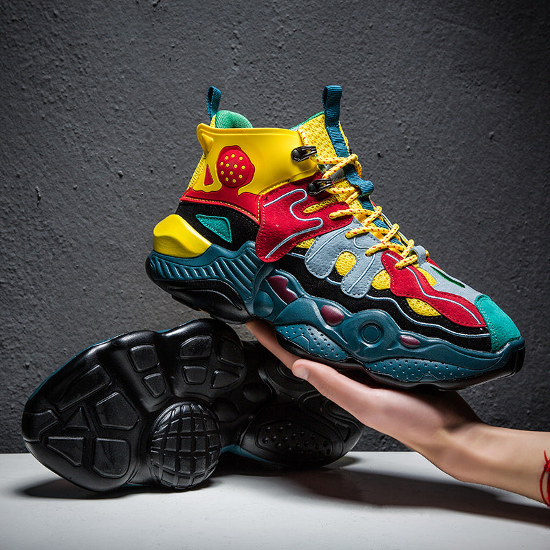 Heren kleurrijke hoge sneakers