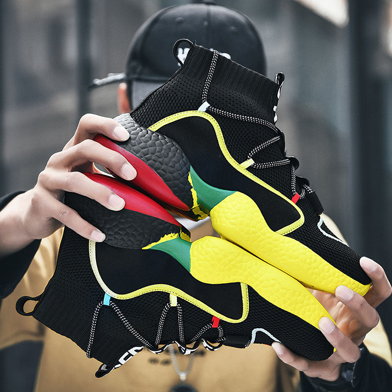 Heren kleurrijke hoge sneakers