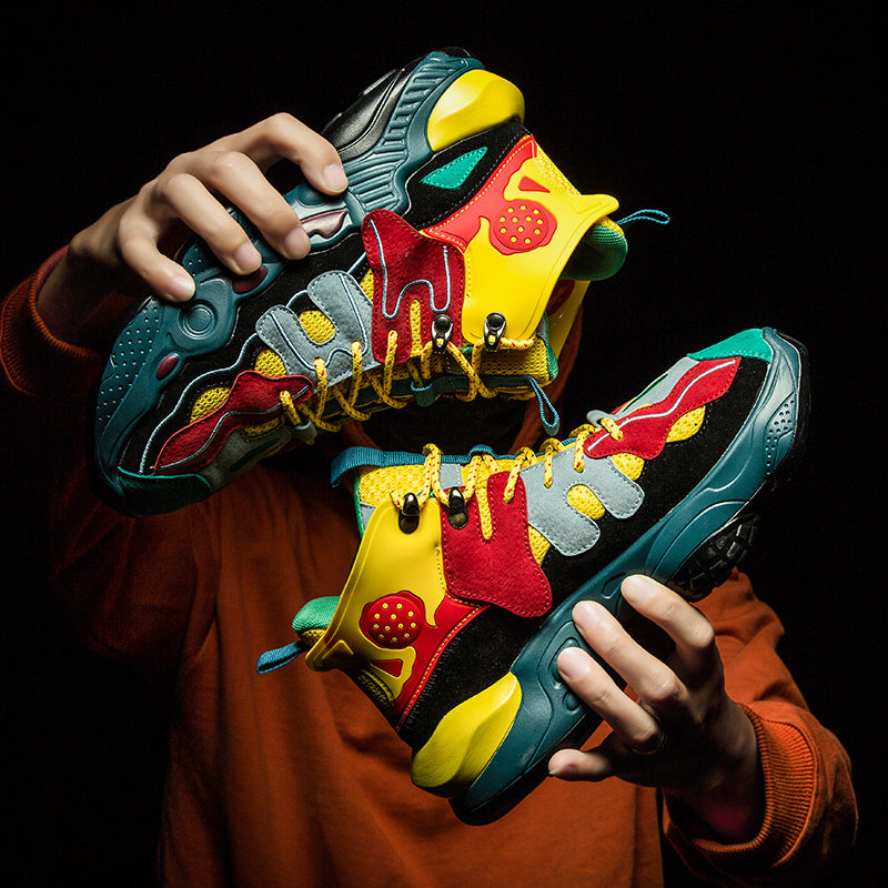 Heren kleurrijke hoge sneakers