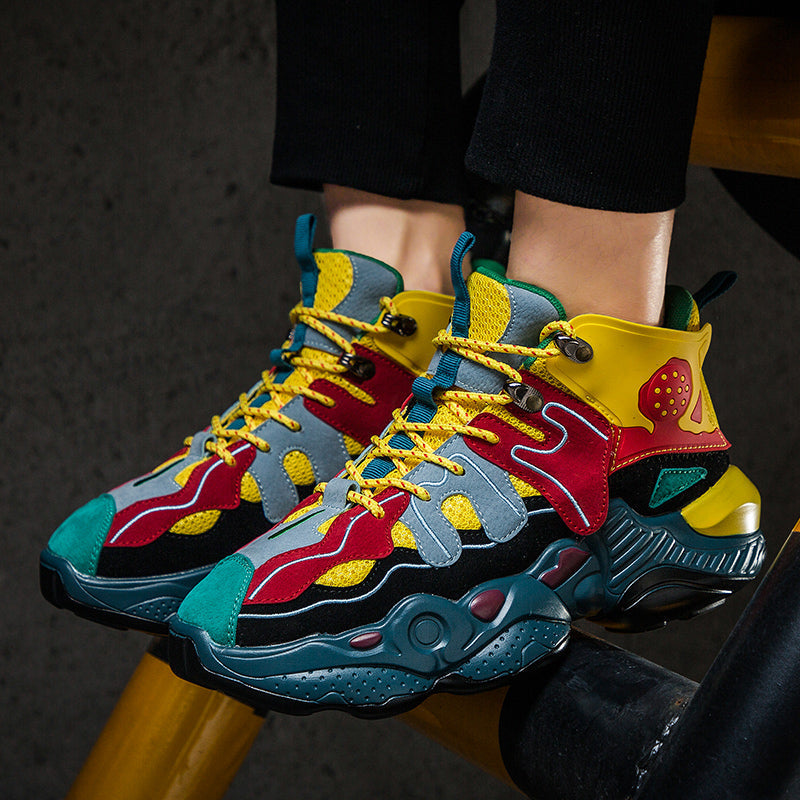 Heren kleurrijke hoge sneakers