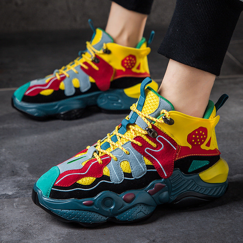 Heren kleurrijke hoge sneakers