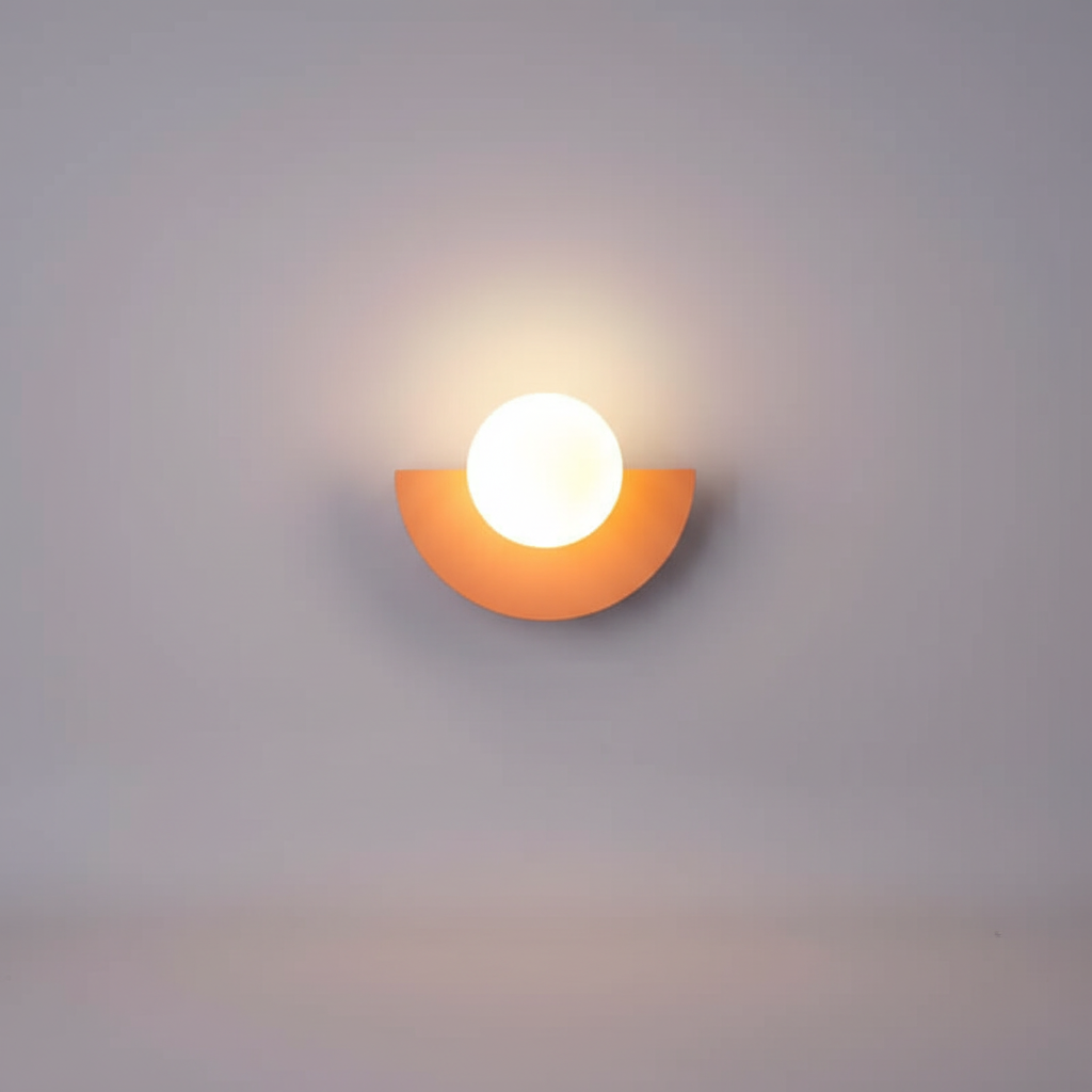 Metalen halvemaanwandlamp