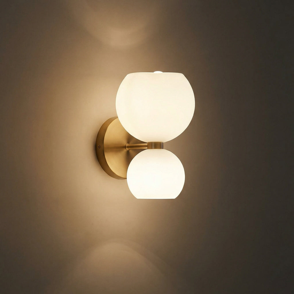Minimalistische tweelichts-wandlamp