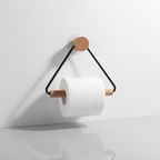 Minimalistisch metaal houthouder set